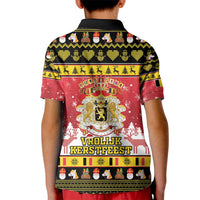 Belgium Christmas Kid Polo Shirt Coat Of Arms Vrolijk Kerstfeest - Wonder Print Shop