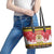 Belgium Christmas Leather Tote Bag Coat Of Arms Vrolijk Kerstfeest - Wonder Print Shop