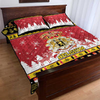 Belgium Christmas Quilt Bed Set Coat Of Arms Vrolijk Kerstfeest - Wonder Print Shop