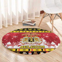 Belgium Christmas Round Carpet Coat Of Arms Vrolijk Kerstfeest