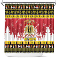 Belgium Christmas Shower Curtain Coat Of Arms Vrolijk Kerstfeest