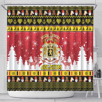 Belgium Christmas Shower Curtain Coat Of Arms Vrolijk Kerstfeest
