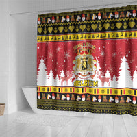 Belgium Christmas Shower Curtain Coat Of Arms Vrolijk Kerstfeest