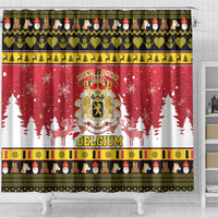 Belgium Christmas Shower Curtain Coat Of Arms Vrolijk Kerstfeest