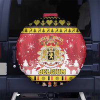 Belgium Christmas Spare Tire Cover Coat Of Arms Vrolijk Kerstfeest - Wonder Print Shop