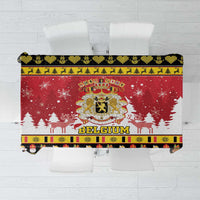 Belgium Christmas Tablecloth Coat Of Arms Vrolijk Kerstfeest - Wonder Print Shop
