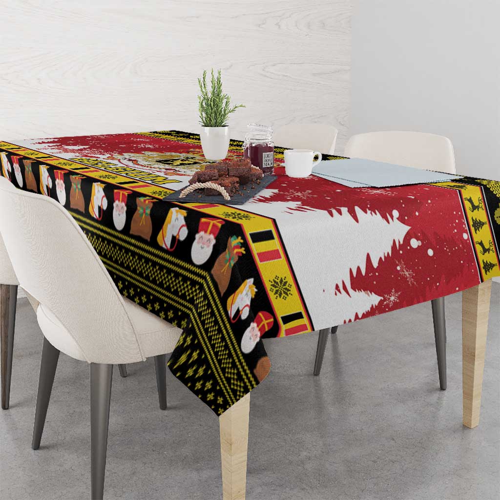 Belgium Christmas Tablecloth Coat Of Arms Vrolijk Kerstfeest - Wonder Print Shop