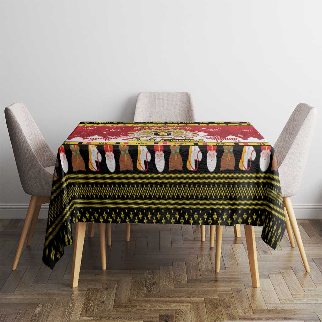 Belgium Christmas Tablecloth Coat Of Arms Vrolijk Kerstfeest - Wonder Print Shop