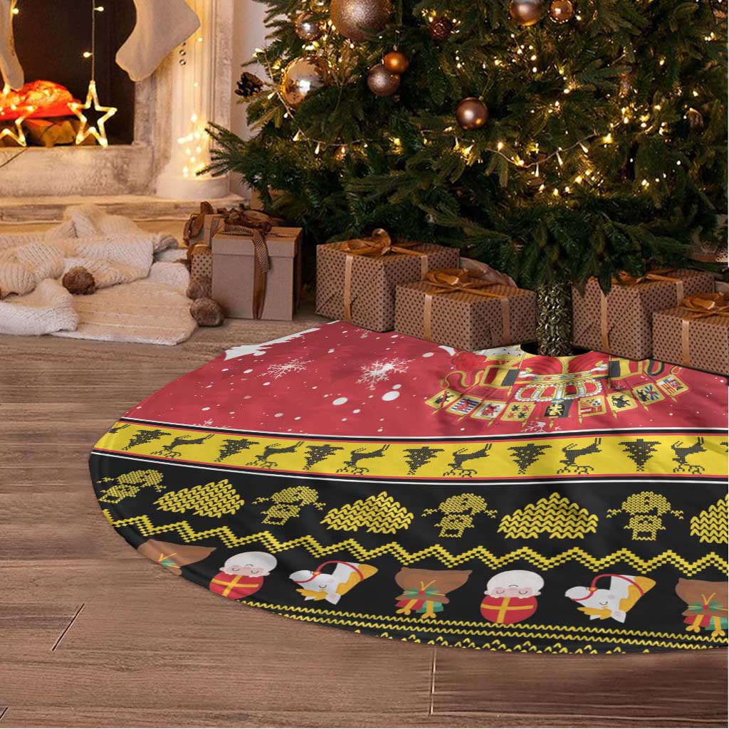 Belgium Christmas Tree Skirt Coat Of Arms Vrolijk Kerstfeest - Wonder Print Shop