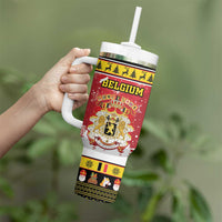 Belgium Christmas Tumbler With Handle Coat Of Arms Vrolijk Kerstfeest - Wonder Print Shop