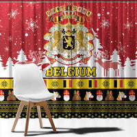 Belgium Christmas Window Curtain Coat Of Arms Vrolijk Kerstfeest - Wonder Print Shop