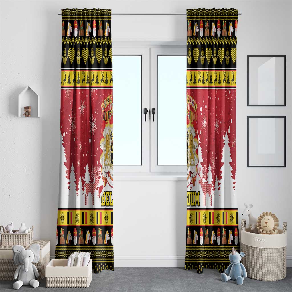 Belgium Christmas Window Curtain Coat Of Arms Vrolijk Kerstfeest - Wonder Print Shop