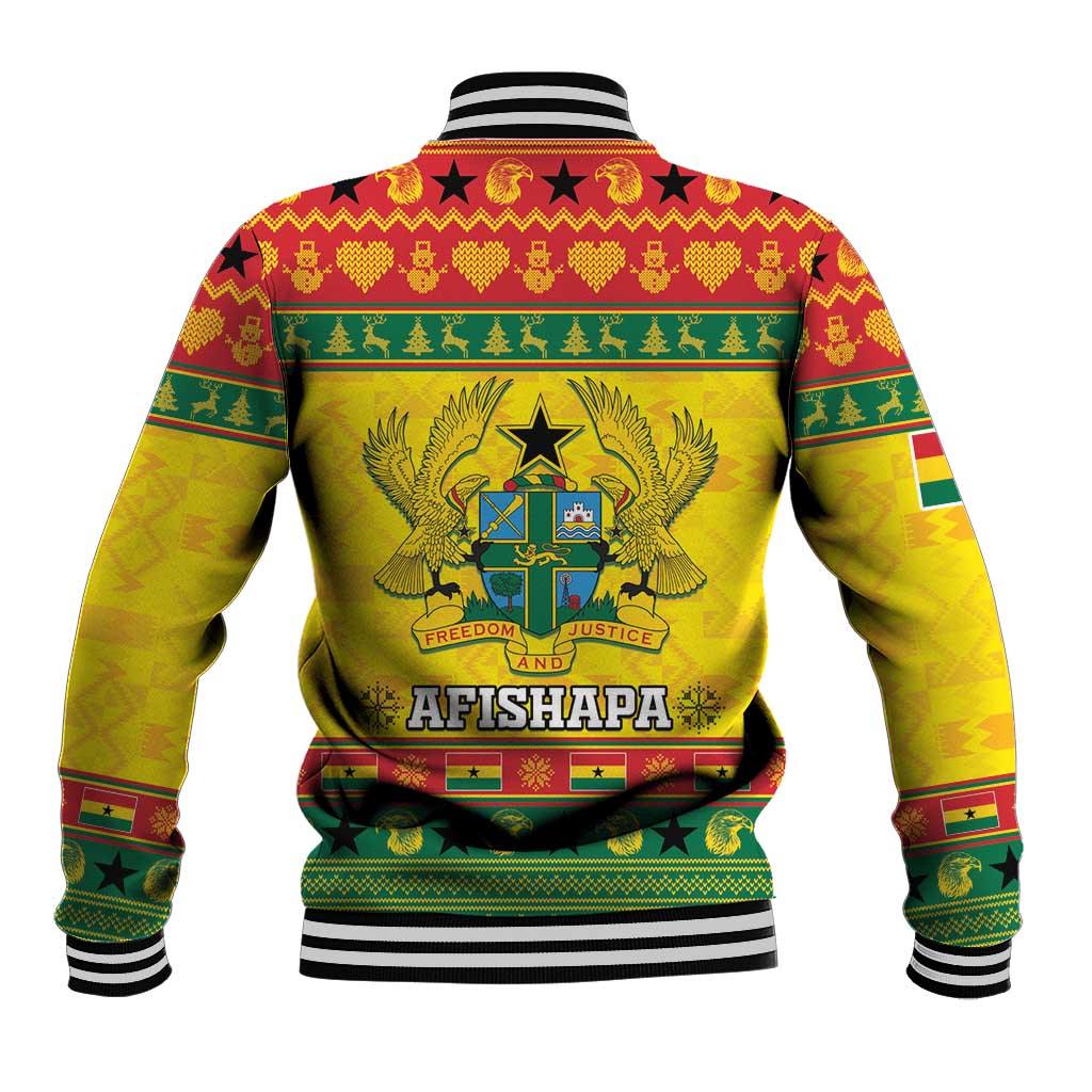Ghana Christmas Baseball Jacket Coat Of Arms Afishapa - Wonder Print Shop