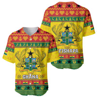 Ghana Christmas Baseball Jersey Coat Of Arms Afishapa - Wonder Print Shop