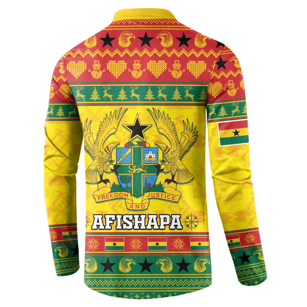 Ghana Christmas Button Sweatshirt Coat Of Arms Afishapa - Wonder Print Shop