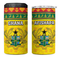 Ghana Christmas 4 in 1 Can Cooler Tumbler Coat Of Arms Afishapa - Wonder Print Shop