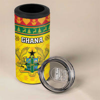 Ghana Christmas 4 in 1 Can Cooler Tumbler Coat Of Arms Afishapa - Wonder Print Shop