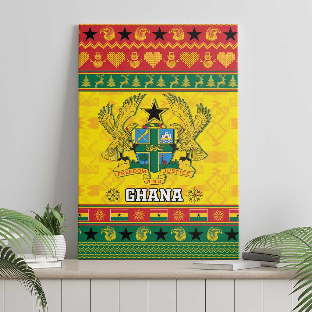 Ghana Christmas Canvas Wall Art Coat Of Arms Afishapa - Wonder Print Shop