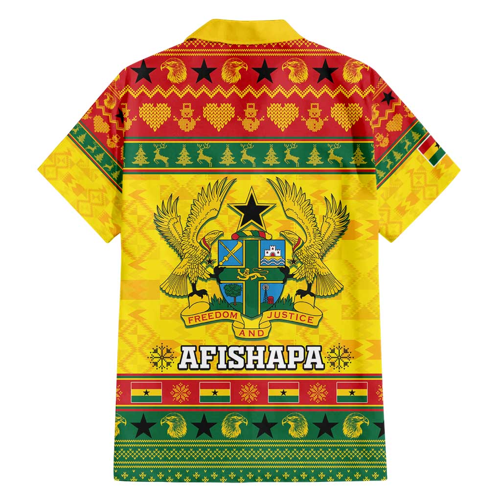 Ghana Christmas Family Matching Long Sleeve Bodycon Dress and Hawaiian Shirt Coat Of Arms Afishapa - Wonder Print Shop