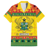 Ghana Christmas Family Matching Short Sleeve Bodycon Dress and Hawaiian Shirt Coat Of Arms Afishapa - Wonder Print Shop