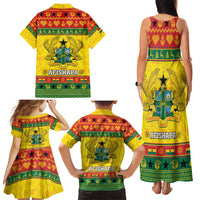 Ghana Christmas Family Matching Tank Maxi Dress and Hawaiian Shirt Coat Of Arms Afishapa - Wonder Print Shop