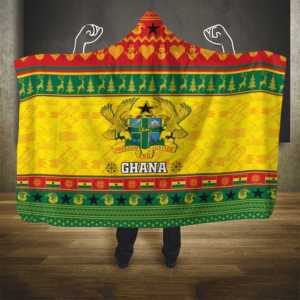 Ghana Christmas Hooded Blanket Coat Of Arms Afishapa