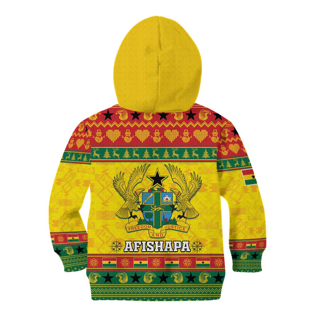 Ghana Christmas Kid Hoodie Coat Of Arms Afishapa - Wonder Print Shop