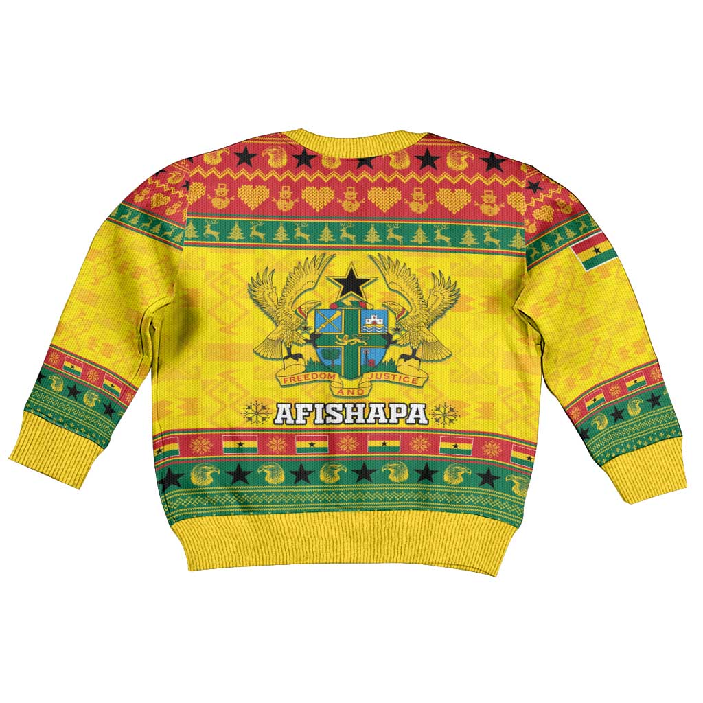 Ghana Christmas Kid Ugly Christmas Sweater Coat Of Arms Afishapa - Wonder Print Shop
