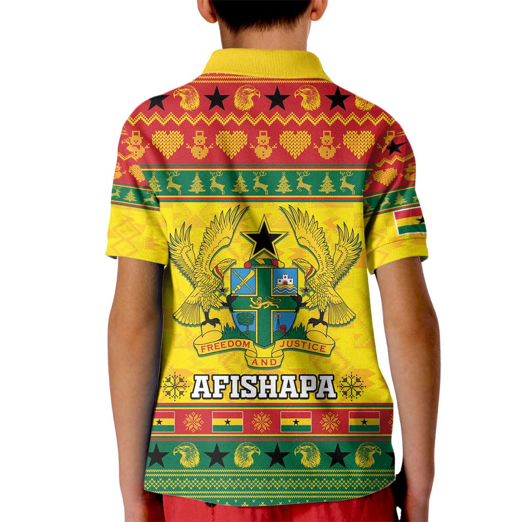 Ghana Christmas Kid Polo Shirt Coat Of Arms Afishapa - Wonder Print Shop