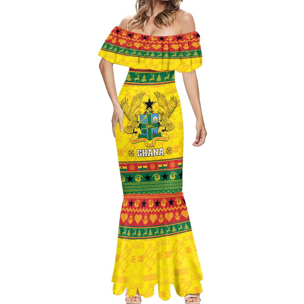 Ghana Christmas Mermaid Dress Coat Of Arms Afishapa - Wonder Print Shop