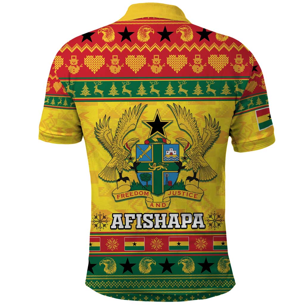 Ghana Christmas Polo Shirt Coat Of Arms Afishapa - Wonder Print Shop