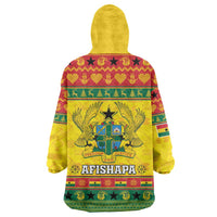 Ghana Christmas Wearable Blanket Hoodie Coat Of Arms Afishapa - Wonder Print Shop
