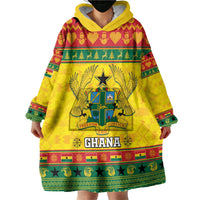 Ghana Christmas Wearable Blanket Hoodie Coat Of Arms Afishapa - Wonder Print Shop