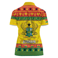 Ghana Christmas Women Polo Shirt Coat Of Arms Afishapa - Wonder Print Shop