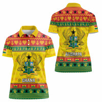 Ghana Christmas Women Polo Shirt Coat Of Arms Afishapa - Wonder Print Shop