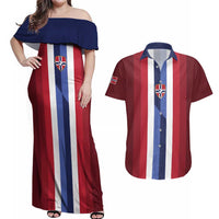 Custom Norway Football 2026 Couples Matching Off Shoulder Maxi Dress and Hawaiian Shirt Road To Champions - Wonder Print Shop