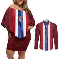 Custom Norway Football 2026 Couples Matching Off Shoulder Short Dress and Long Sleeve Button Shirt Road To Champions - Wonder Print Shop