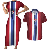 Custom Norway Football 2026 Couples Matching Short Sleeve Bodycon Dress and Hawaiian Shirt Road To Champions - Wonder Print Shop