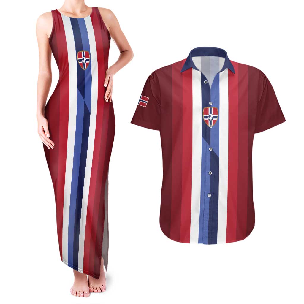 Custom Norway Football 2026 Couples Matching Tank Maxi Dress and Hawaiian Shirt Road To Champions - Wonder Print Shop