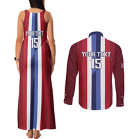Custom Norway Football 2026 Couples Matching Tank Maxi Dress and Long Sleeve Button Shirt Road To Champions - Wonder Print Shop