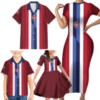 Custom Norway Football 2026 Family Matching Short Sleeve Bodycon Dress and Hawaiian Shirt Road To Champions - Wonder Print Shop