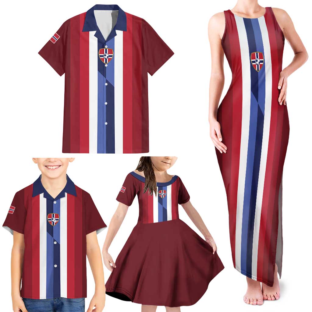 Custom Norway Football 2026 Family Matching Tank Maxi Dress and Hawaiian Shirt Road To Champions - Wonder Print Shop