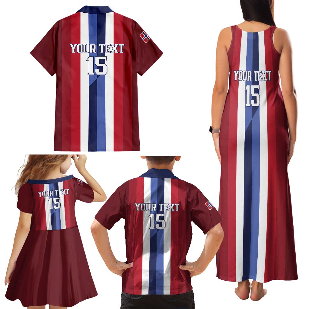 Custom Norway Football 2026 Family Matching Tank Maxi Dress and Hawaiian Shirt Road To Champions - Wonder Print Shop