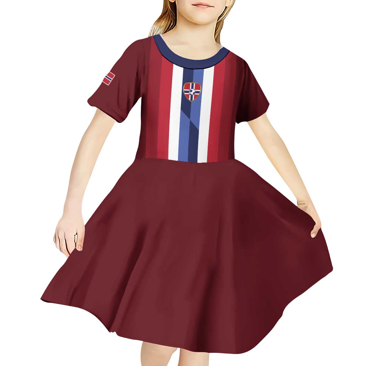 Custom Norway Football 2026 Kid Short Sleeve Dress Road To Champions - Wonder Print Shop