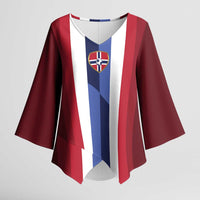 Custom Norway Football 2026 Kimono Sleeve Blouse Road To Champions - Wonder Print Shop