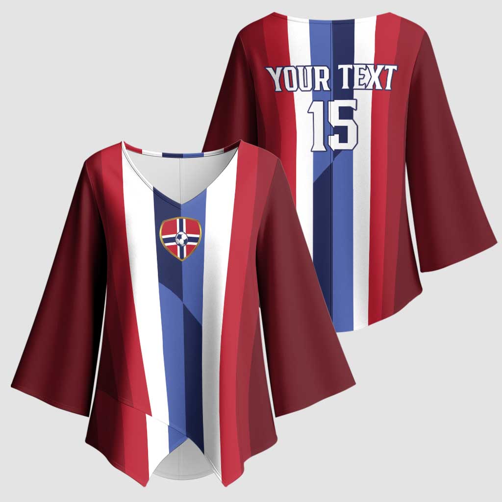 Custom Norway Football 2026 Kimono Sleeve Blouse Road To Champions - Wonder Print Shop