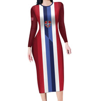 Custom Norway Football 2026 Long Sleeve Bodycon Dress Road To Champions - Wonder Print Shop