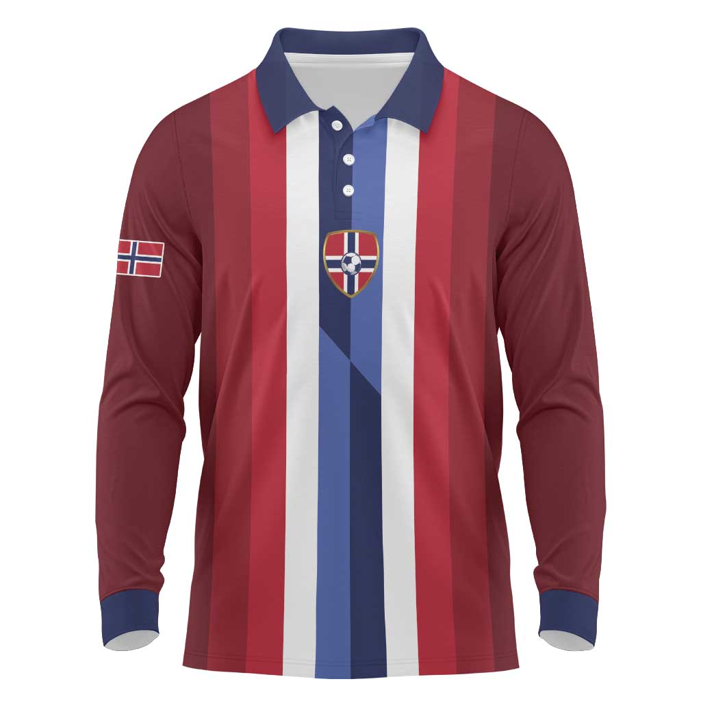 Custom Norway Football 2026 Long Sleeve Polo Shirt Road To Champions - Wonder Print Shop