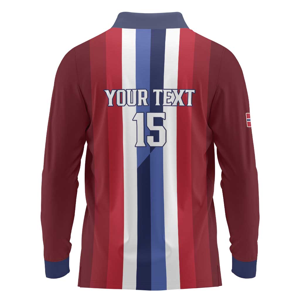 Custom Norway Football 2026 Long Sleeve Polo Shirt Road To Champions - Wonder Print Shop