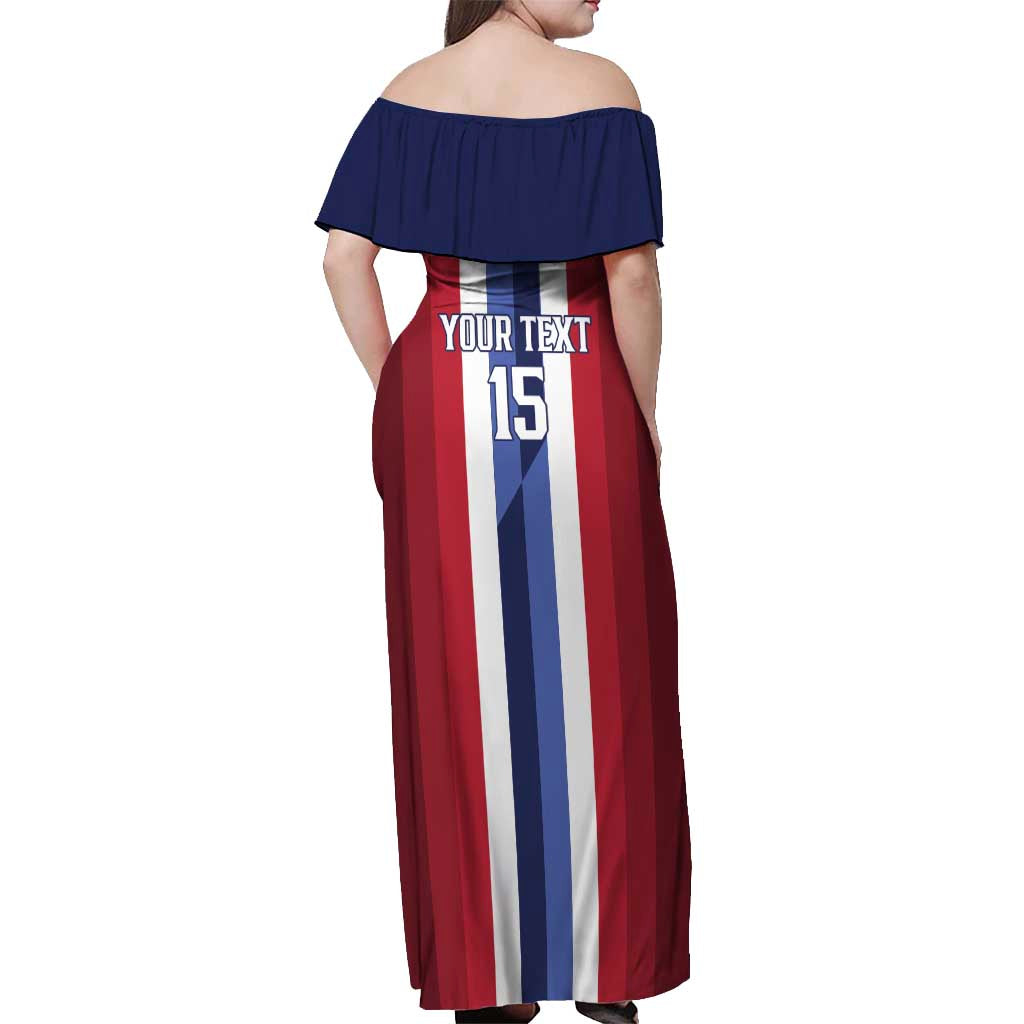 Custom Norway Football 2026 Off Shoulder Maxi Dress Road To Champions - Wonder Print Shop